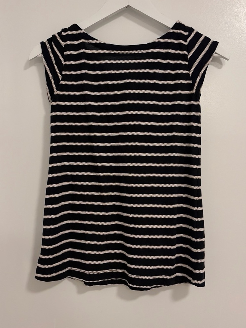 Women’s Black and White Striped Casual Knit Top